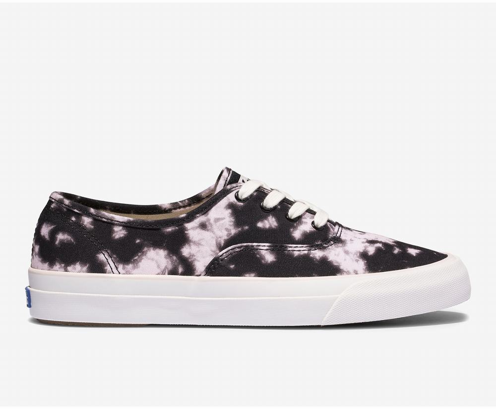 Women's Keds Surfer Tie Dye Feat Organic Cotton Sneakers Black Multicolor 1376425MH - South Africa